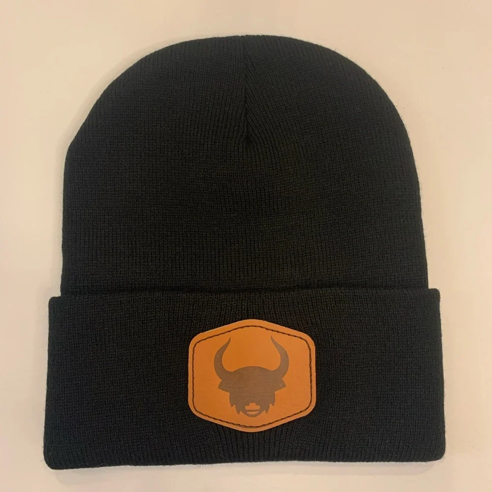 Black Beanie with bull logo, excellent condition (bin P)